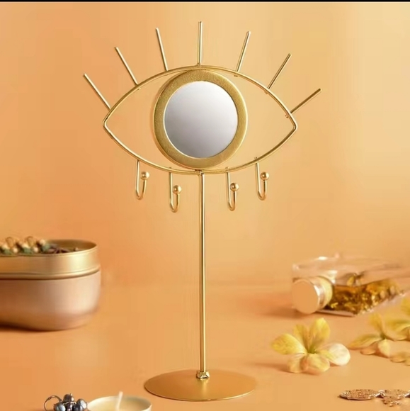 Evil Eye Gold Mirror Organization Stand/Statue Art Piece Home Decor/Accent NWT - Picture 4 of 4